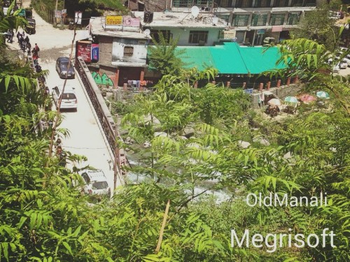 View of old Manali, captured from hill top.