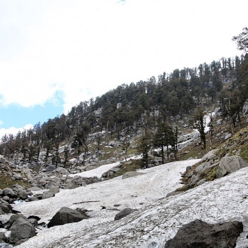 Kareri Lake is a high altitude, shallow, fresh water lake south of the Dhauladhar