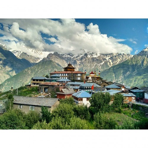 Kalpa is a small town in the Sutlej river valley, above Recong Peo in the Kinnaur district of Himachal Pradesh, Northern India, in the Indian Himalaya