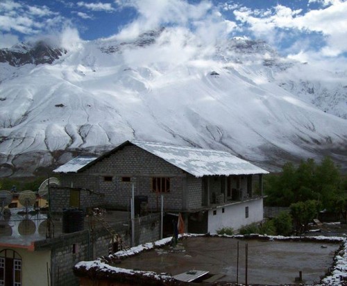 The town of Kaza, Kaze or Kaja is the subdivisional headquarters of the remote Spiti Valley in the Lahaul and Spiti district of the state of Himachal Pradesh in the Western Himalayas of India.
