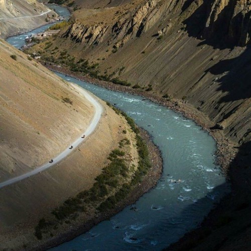 Spiti valley, ice melting satluj river