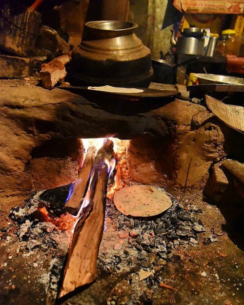 Chulha - The center of rural Indian kitchen made from bricks, stones and earth.