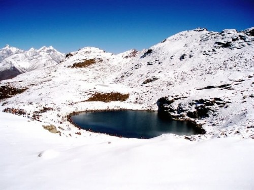Bhrigu Lake is a lake located at an elevation of around 4,300 metres in Kullu district, Himachal Pradesh, India. It is located to the east of Rohtang Pass and is around 6 kilometres from Gulaba village