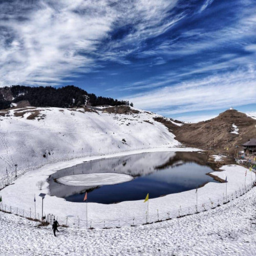 Located at an altitude of 2730 mtr. Prashar is known for Prashar lake, sloppy meadows, dense forest and the panoramic view of snow clad ranges of Dhauladhar. The “Prashar Lake” which has perimeter of about 300 mtr. is decorated by a floating island in it.